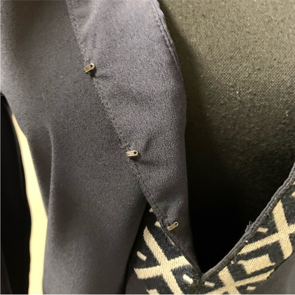 TORY BURCH NAVY EMBROIDERED TAPED TUNIC - Picture 6 of 12